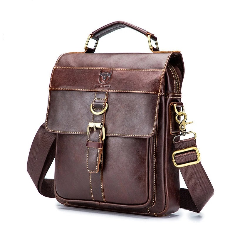 Herren Leder-Schultertasche, Retro Business Umhängetasche,